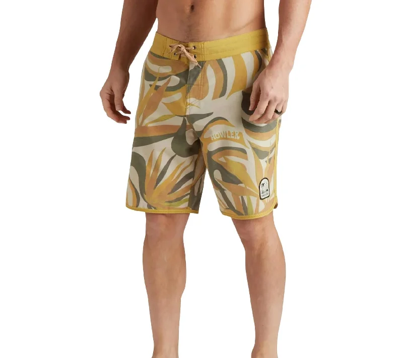 Bruja Board Shorts In Monstera Mash/citron