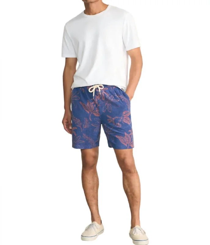 Cabana Towel Terry Sweatshort In Twilight Coral