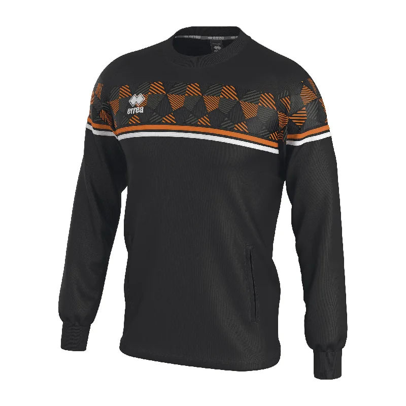 Errea Davis Crew Top (Black/Orange Fluo/White)