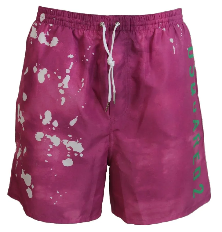 Dsqua²  Tie Dye Logo Men Beachwear Shorts Men's Swimwear