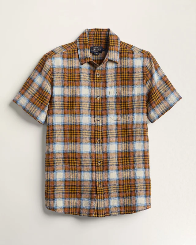 Adobe/tan/blue plaid