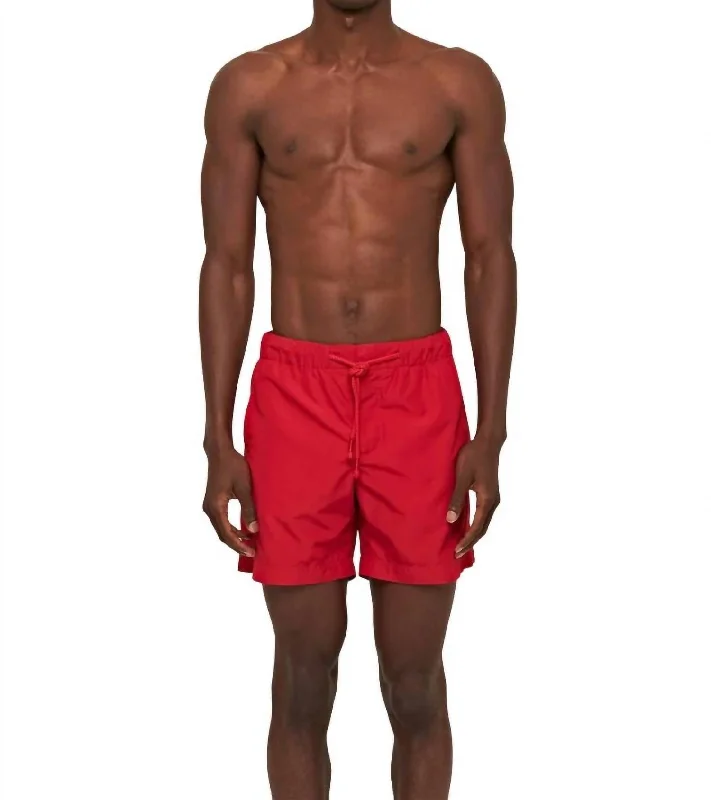 Bulldog Drawcord Solid Shorts In Vermillion