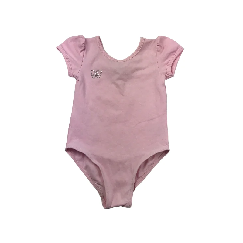 Tu Pink Short Sleeve Cotton Mix Leotard Age 5