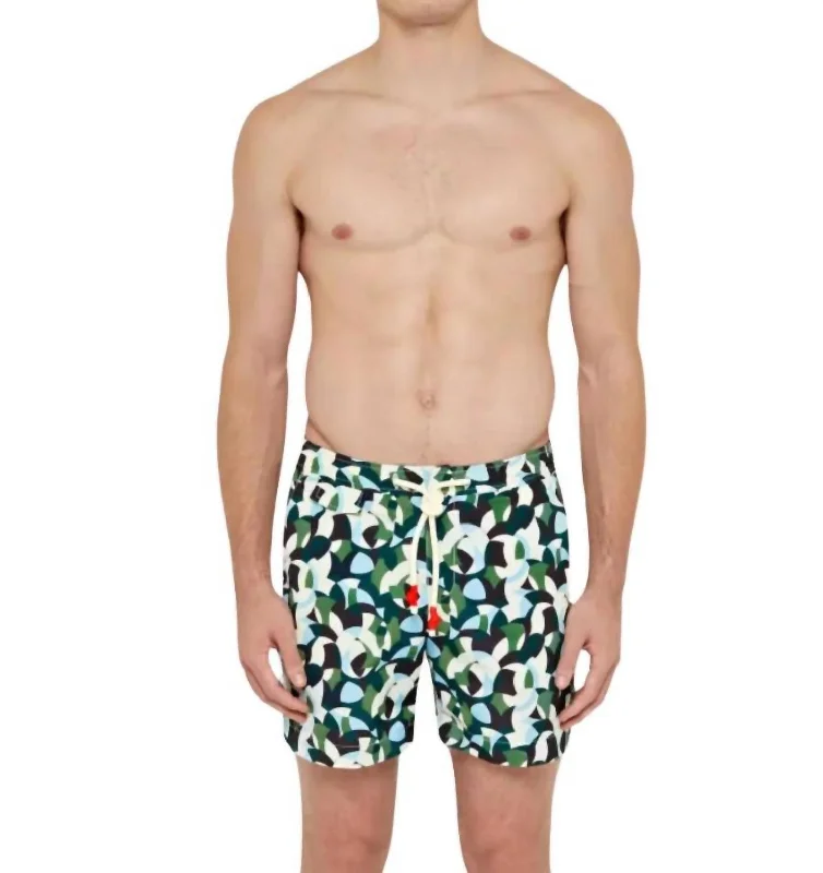 Standard Moissan Swim Shorts In Racing Green/horizon Blue