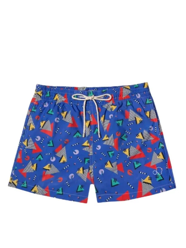 Men Classic Swim Shorts In Blue Miami Vice