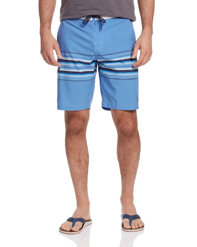 Rockaway Stripe 8" Board Shorts In Blue/white