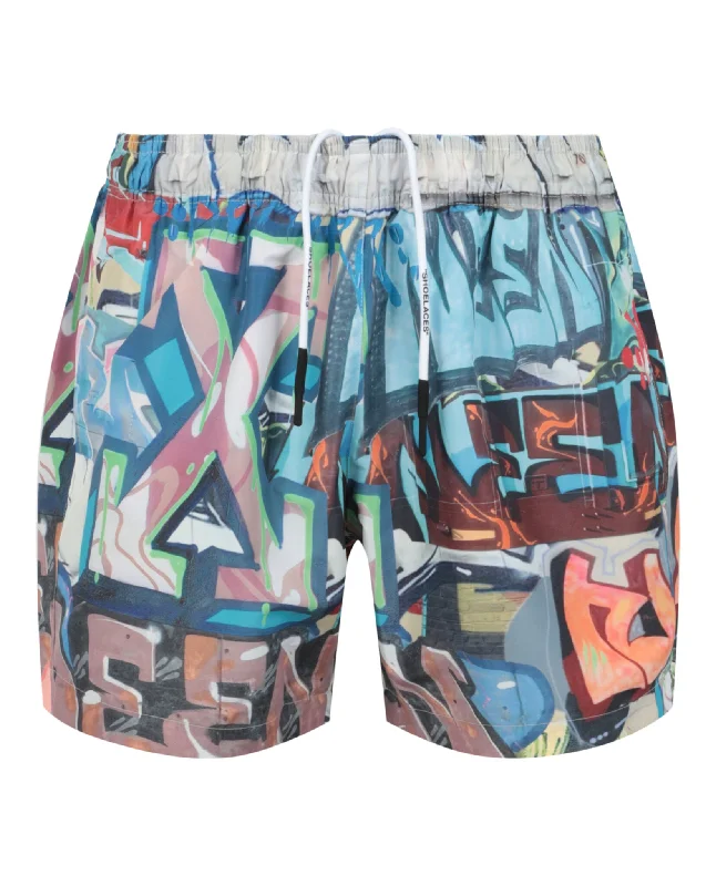 Neen Graffiti Print Swim Shorts