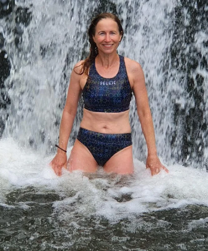 TOKYO BIKINI PANT IN MIDNIGHT BLUE BUBBLE PRINT