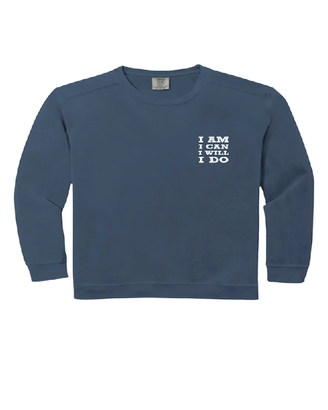 Crewneck Sweatshirt - Blue with Silver Foil