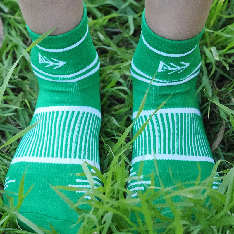 IMPI Shorter Crew Socks -Green/White