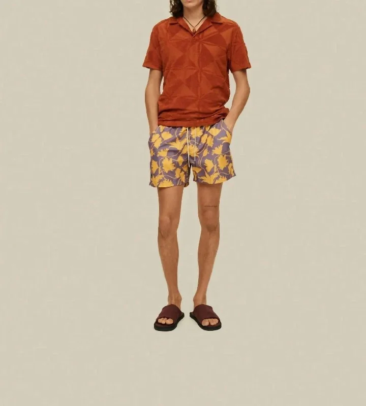 Provence Swim Shorts In Yellow/purple