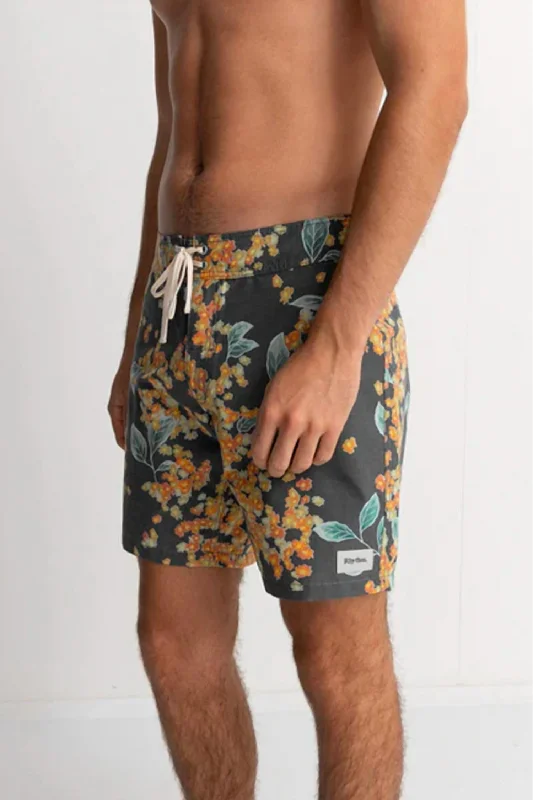 Isle Floral Trunk Short In Dark Navy