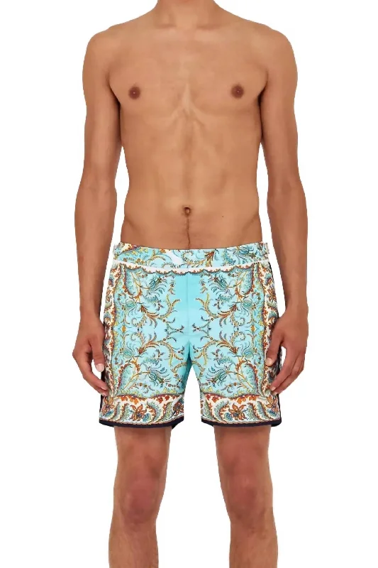 Bulldog Mid-Length Swim Shorts In Multi Paisley