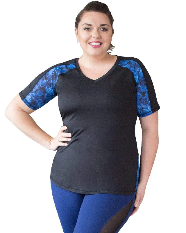 Spirit Short Sleeve Top - Black/Blue