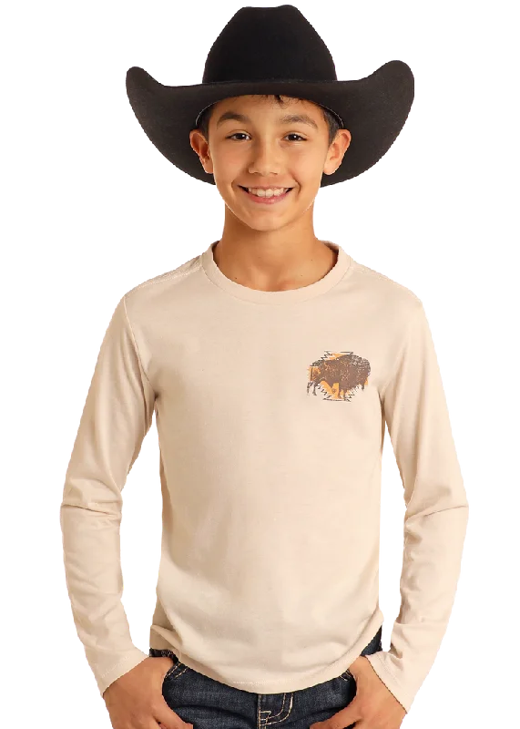 Boys' Buffalo Graphic Long Sleeve Tee - Natural