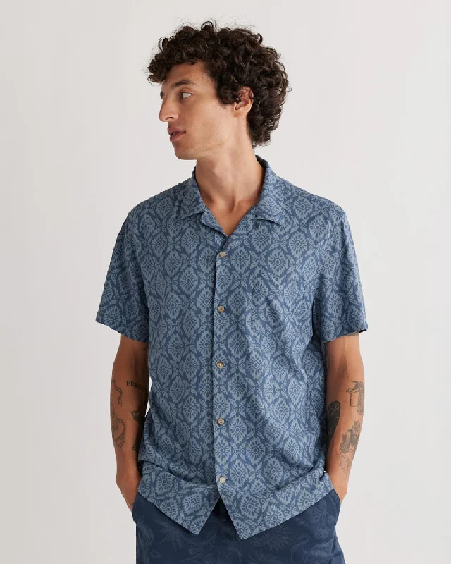 Men's Short-sleeve Linen Camp Shirt