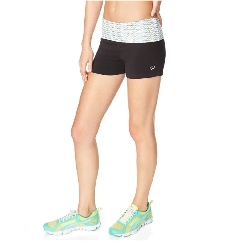 Aeropostale Womens Geo Yoga Athletic Workout Shorts, White, X-Small