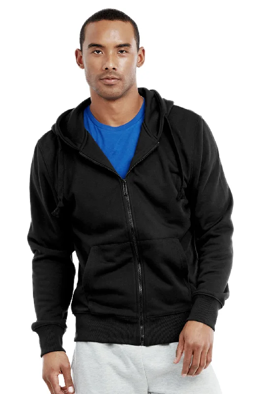 KNOCKER MEN'S HEAVY WEIGHT FLEECE ZIPPER HOODIE JACKET (HD2000_BLACK)