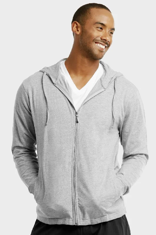 ET TU MEN'S COTTON JERSEY HOODIE JACKET (HD4100E_H.GRY)